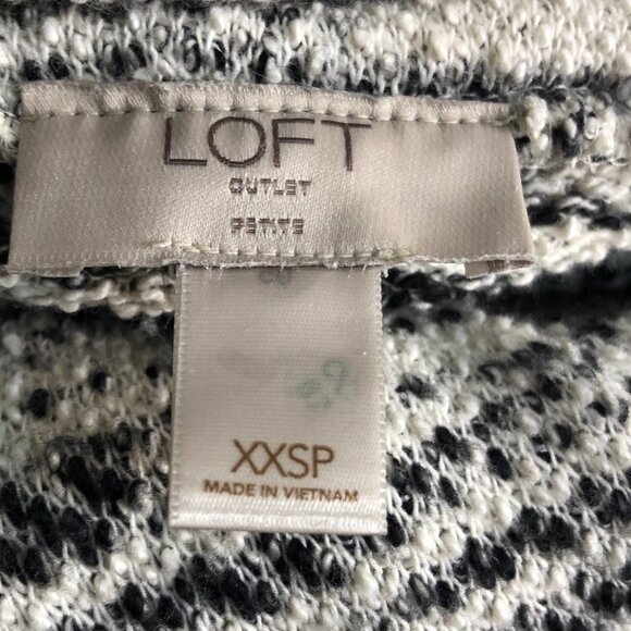 Ann Taylor LOFT Outlet Petite Cowl Neck Sweater Dress Black & Ivory XXSP - Picture 5 of 8